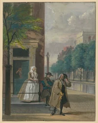 Scene from a Comedy ("The Exposed Hypocritical Virtue" by Lingelbach)