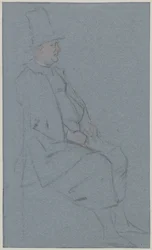 Seated Quaker, Profile to the Right