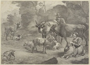 Landscape with a Shepherd and a Sewing Shepherdess