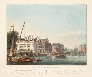 View of Amsterdam No.34. De Binnen Amstel bij de heerengracht en de Blaauw-brug