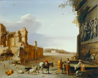 Ruins of Ancient Rome with a Bas-relief Representing the Sacrifice of Marcus Aurelius