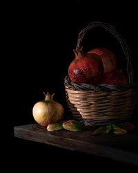 Dark Pomegranate Still Life