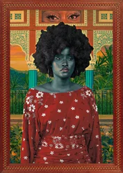 Afro Woman Tropical Portrait