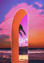 Pink Sky Beach Archway