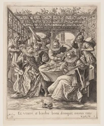 The Son Wasting his Heritage with Riotous Living, from The Parable of the Prodigal Son