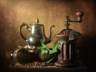 Rustic Coffee Grinder Teapot