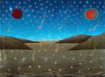 The End of the World: The Moon and Sun Will Darken, the Stars Will Fall, and Everything Will Be the Opposite of What It Was (c. 149v). 1476