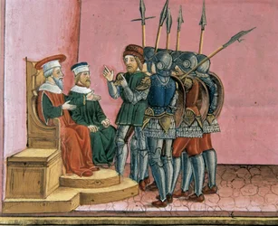 The priests remind Pontius Pilate that Jesus had predicted his resurrection