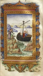 Oenone grieving at the sight of Paris with Helen (Illustration for The Heroides by Ovid, 1485-1499)