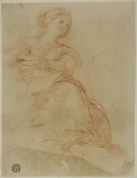 Woman Seated on Clouds