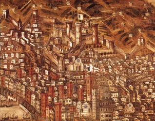 View of Genoa and Its Castle (detail)