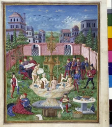 Influence of Mercury: the Garden of Love and the Fountain of Youth. Miniature by Cristoforo de Predis in 