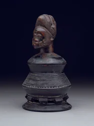 Ointment pot with effigy cover, early to mid-20th century