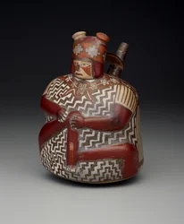 Vessel depicting a wounded warrior, Early Intermediate period, Nazca Phase 7, c.500-600