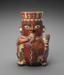Figural Jar with Pan Pipe and Club, c. 600-1000 AD