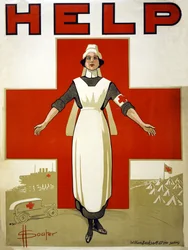 Campaign Poster for the Australian Red Cross Help, pub. 1914-18