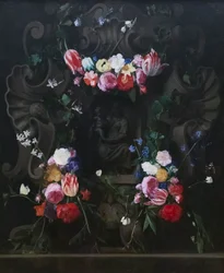 Garlands of Flowers Surrounding the Virgin with Child