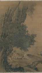 Landscape with Daoist Immortals Playing Weiqi