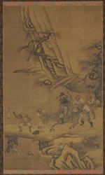 Zhong Kui and Demons Crossing a Bridge, 15th century