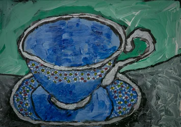Blue Floral Teacup