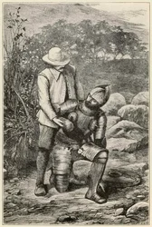 Christian and Faithful join company (from The Pilgrims Progress by John Bunyan, illustration by Thomas Dalziel)