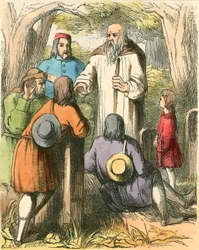 Dick Whittington listening to the villagers