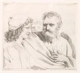 Young Man and an Old Man with Piercing Eyes
