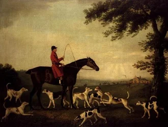 Huntsman with Hounds in a Landscape