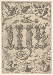 IHS Monogram Surrounded by Six Angels