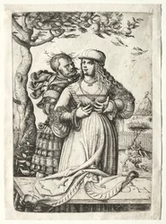 Soldier Embracing a Woman