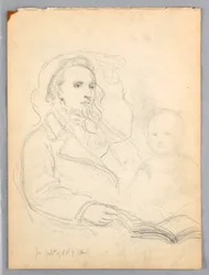 Sketches for "Lesson of Charity" and Portrait of Peter Richards, Jr., 1849