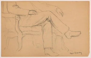 William H. Macy Seated, Lower Body; Verso: Right Hand, 1884