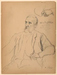 John Jay Phelps Seated, Separate Hand and Chain Study