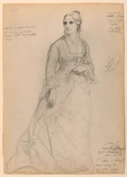 Mrs. Rutherford B. Hayes Standing, with Separate Left Hand Study