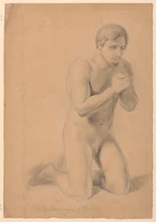 Nude Male Figure, Study for 
