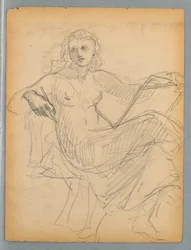 Sketch of Seated Woman for National Academy of Design Tympanum