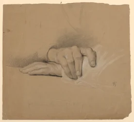 Study of Hands for Elderly Woman in "Communion of the Sick"