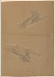 Two Studies of Hand for Angel Appearing to St. Peter in 