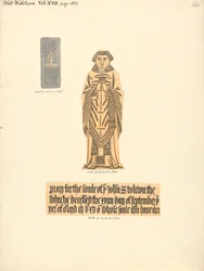 Brass Plate Monument for John Stockton, West Wickham Church
