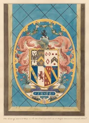 Coat of Arms in Stained Glass Window Behind the Pulpit from Hanworth Church