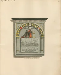 Memorial to Robert Diecrowe and Joan Diecrowe His Mother and Robert Wheter His Master from Enfield