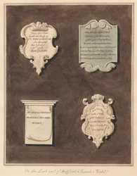 Memorials to Mrs. Mary Staunton, John Silvester, Mrs. Frances Whiterly and Mrs. Rebecca Lone from Bedfont Church