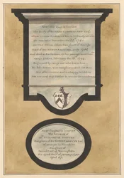 Memorials to Richard Cumberland and Mrs. Elizabeth Mosteyn from Hampton Church