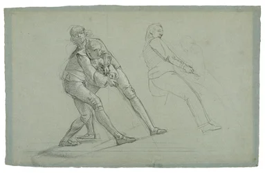 Study for The Siege of Gibraltar (Study of Figures Pulling on a Rope), 1785-1786
