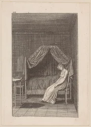 Adolphine reflects on the forthcoming engagement, plate 3 for the story “The Betrothal Gift”