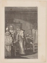 Bailiff Dorner receives a snuffbox with a salary supplement from the prince, plate 2 for the story “The Gifts”