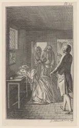 Belford Finds Clarisse During His Visit to the Prison in the Dungeon Room of the Henchman Rowland