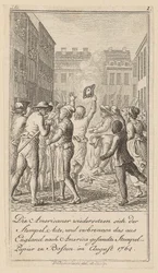 Sheet 1 of the series for the essay “The History of the Revolution of North America”, by M. C. Sprengel.