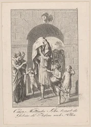 Cimon, son of Miltiades, brings the remains of Theseus to Athens, plate 6 for Becker