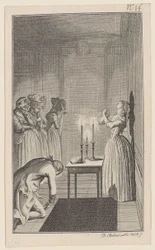 Clarisse Threatens to Stab Herself with a Knife to Protect Her Honor from Lovelace
